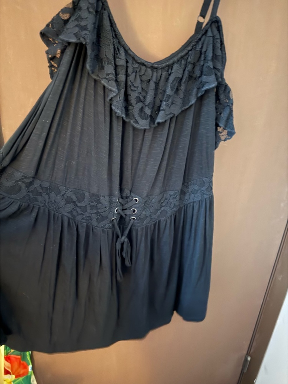 torrid Black Lace-Trim Tank Dress